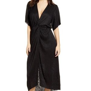All in Favor Dolman Plisse Midi Dress